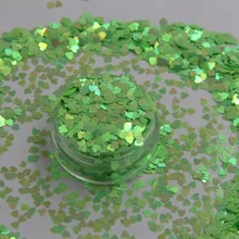 TCI51 Сердце формы Радужный перламутровый светло-зеленый цвета конфетти spangles блеск для дизайна ногтей DIY украшения 1 упаковка = 50 г