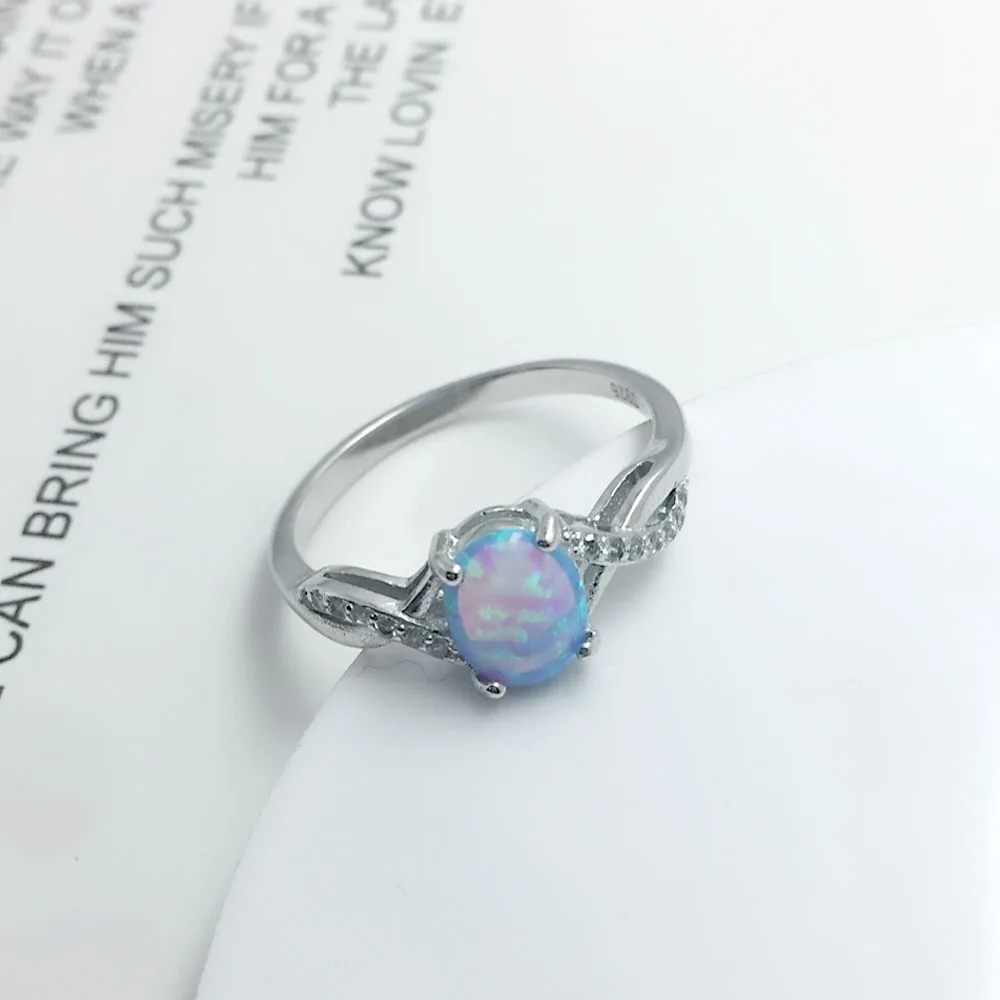 8mm Oval Cream Opal Stone Finger Ring Genuine 925 Sterling Silver Rings For Women Fashion Wedding Jewelry (JewelOra RI103631)