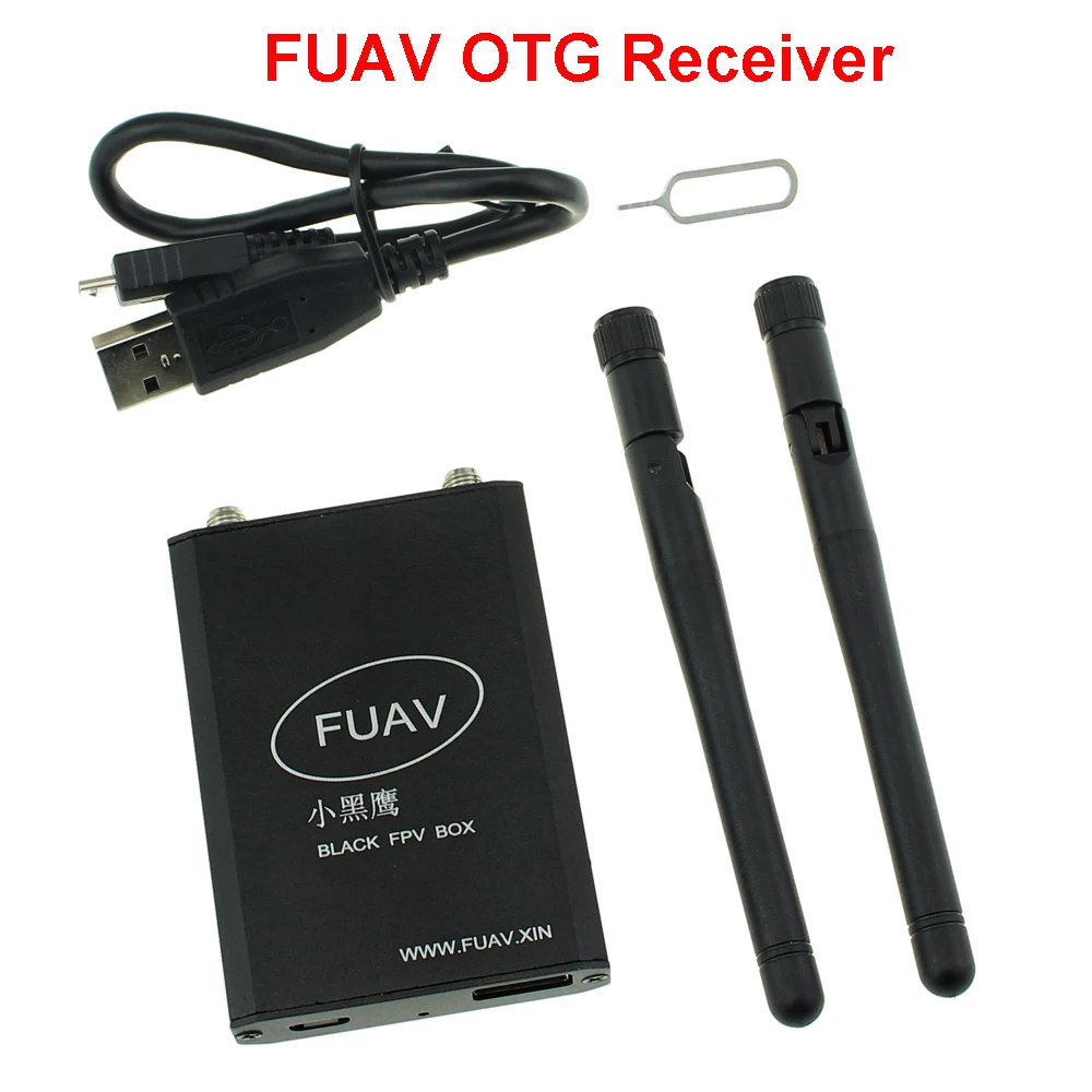 

Black FPV Box 5.8G FUAV OTG Receiver WIFI/Cable Connected for iOS Android Mobile Phone for FPV Aerial photography/Racing Drone