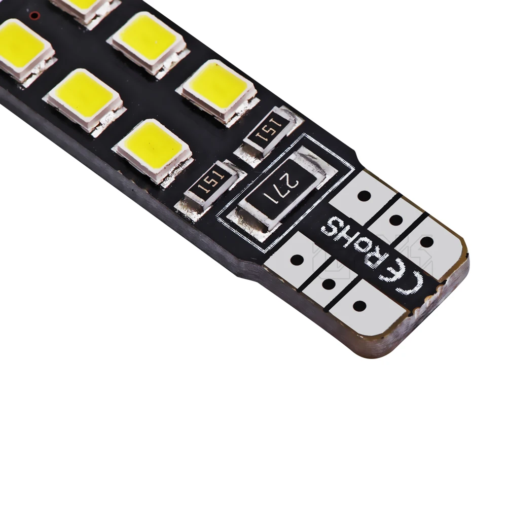 10 шт./лот авто светодиодный T10 светодиодный canbus 194 W5W светодиодный Canbus t10 12smd 2835 Светодиодный лампочки нет ошибок на танкетке фонари Габаритные светодиодные лампы