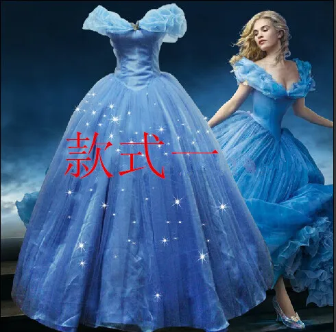 Новое поступление на заказ/голубого цвета платье Золушки костюмы для женщин фантазия на Хэллоуин вечерние платья взрослая Золушка платье