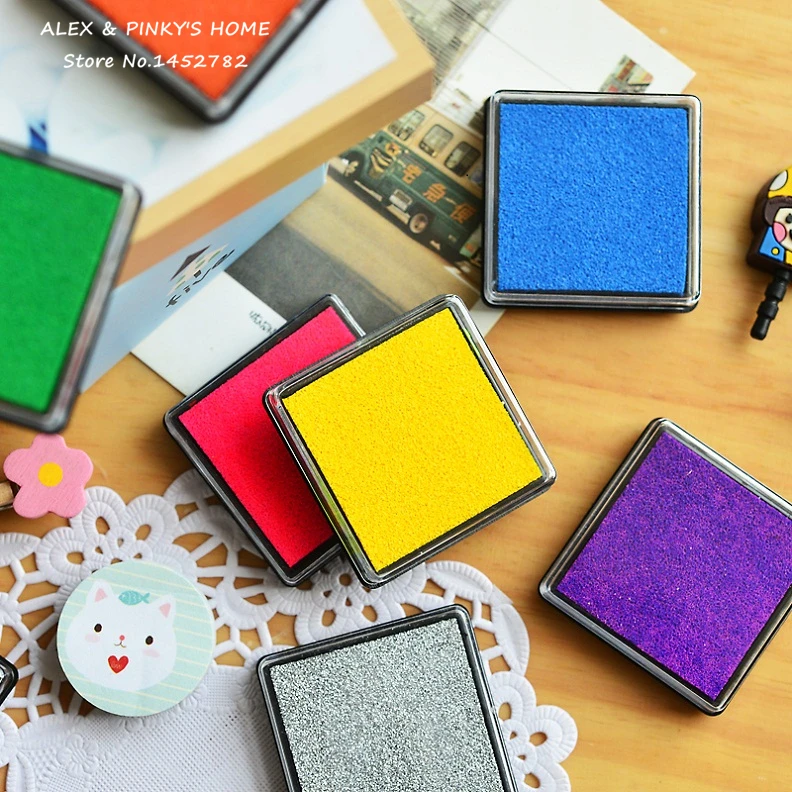 Ink Stamp Pad 15 Colors Inkpad Craft Oil Based DIY For Rubber Stamps Fabric Scrapbook Wedding Decor Fingerprint