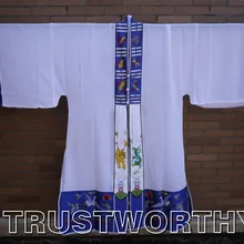 Унисекс высокого качества белые даосские костюмы с вышивкой даосизм cassockrobe Единоборства Одежда жреца белая