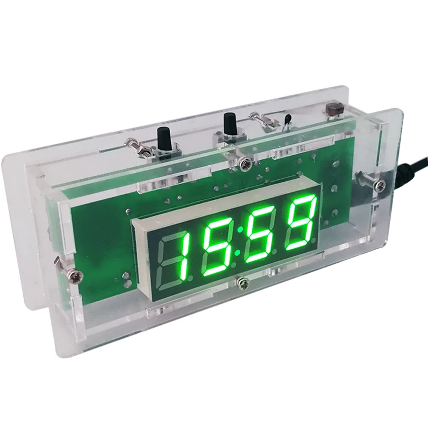 CNIKESIN DIY kit Digital clock Electronic clock C51 microcontroller LED digital temperature control diy clock 3colors (optional)