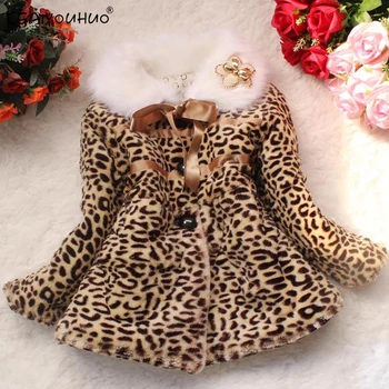 

KEAIYOUHUO 2018 Winter Jackets For Kids Outerwear Thick Warm Leopard Print Baby Coats For Girls Jackets Children Clothing Jacket