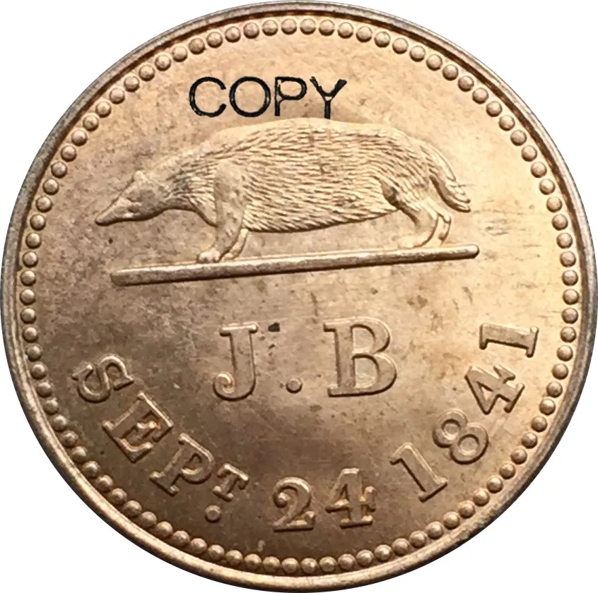 

Sarawak 1 Keping 1841 James Brooke Rajah Red Copper Copy coin