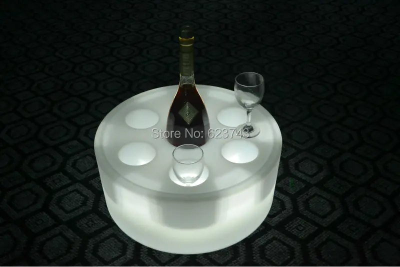 16 Цвета Водонепроницаемый Круглый подсветкой led Плавающий шампанское держатель ведро льда Перезаряжаемые, светящиеся coaster LED flytande poolbar