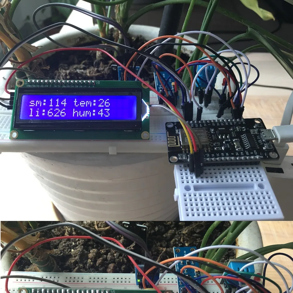 ESP8266 умные наборы цветочных горшков с датчиком влажности и температуры почвы, светильник для Arduino IDE IoT Starter