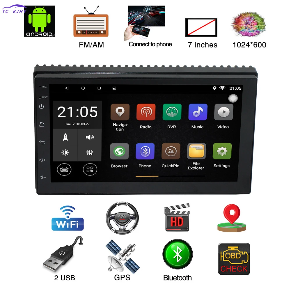 

NEW 2 Din Car Radio Android 7 Inches GPS Navigation Dvd Automotivo Car Audio Player Quad Core Mirror Link Bluetooth Dash Camera