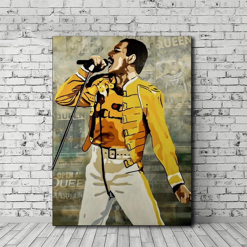 Freddies Mercuries Queen Band Leader обои настенные художественные Холст Плакаты печатные