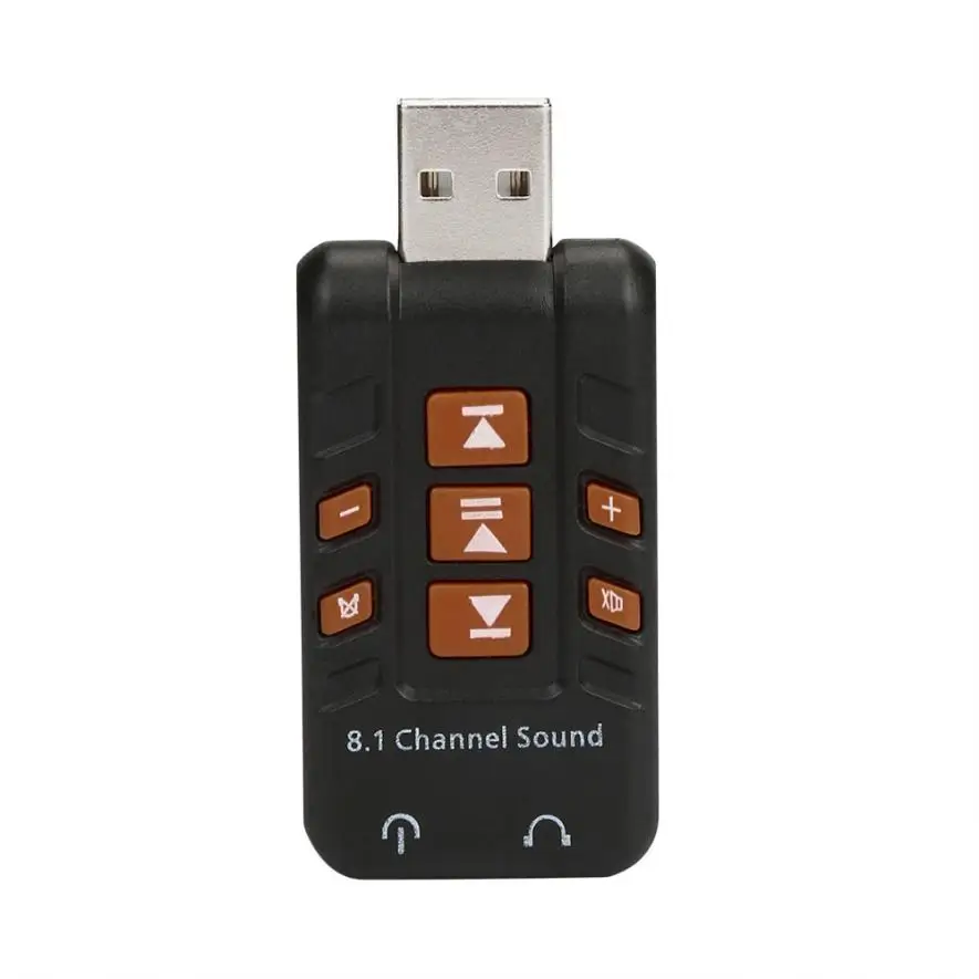 Лидер продаж Externer USB2.0 Soundkarte Аудио Звук микрофона 8.1 Адаптеры для сим-карт многофункциональных клавиш Портативный 3D объемного адаптер Aug31