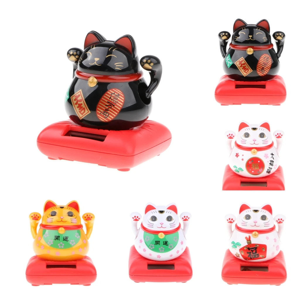 Новинка на солнечных батареях развевающийся LUCKY CAT приборной панели игрушки для дома и офиса автомобиля Декор Декоративные