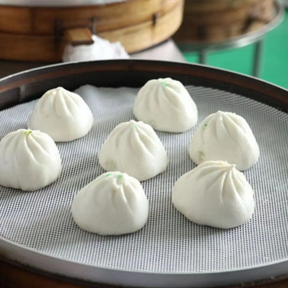 

1Pcs Non-Stick White Silicone Steamer Dim Sum Paper Restaurant Kitchen Under Steamers Mat Kitchen Cooking Tools Accessoriese
