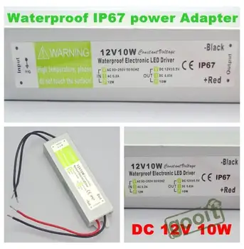 

10W AC to DC 12V Waterproof IP67 Electronic Driver outdoor use power supply led strip transformer adapter for underwater light