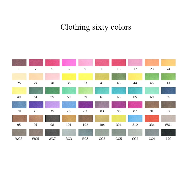 Улучшенный художественный маркер 30/40/60/80/218 Цвет анимация маркер для рисования для художника для рисования манга дизайн искусство Сделано в Китае - Цвет: Clothing 60 colors