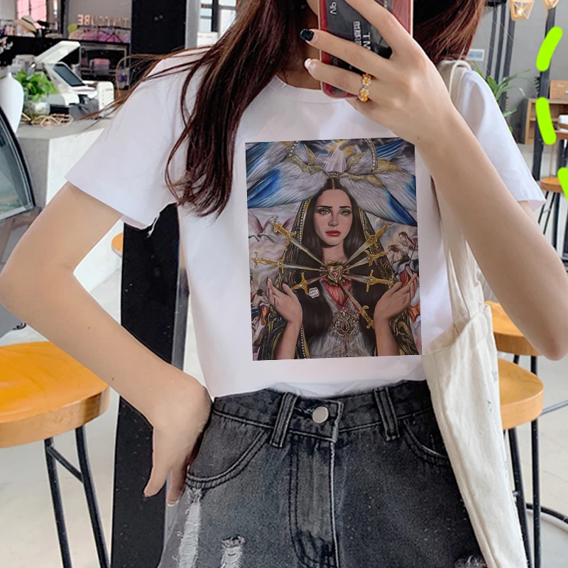 Женская футболка с забавным принтом Lana Del Rey Harajuku Ullzang для фанатов 90s графическим