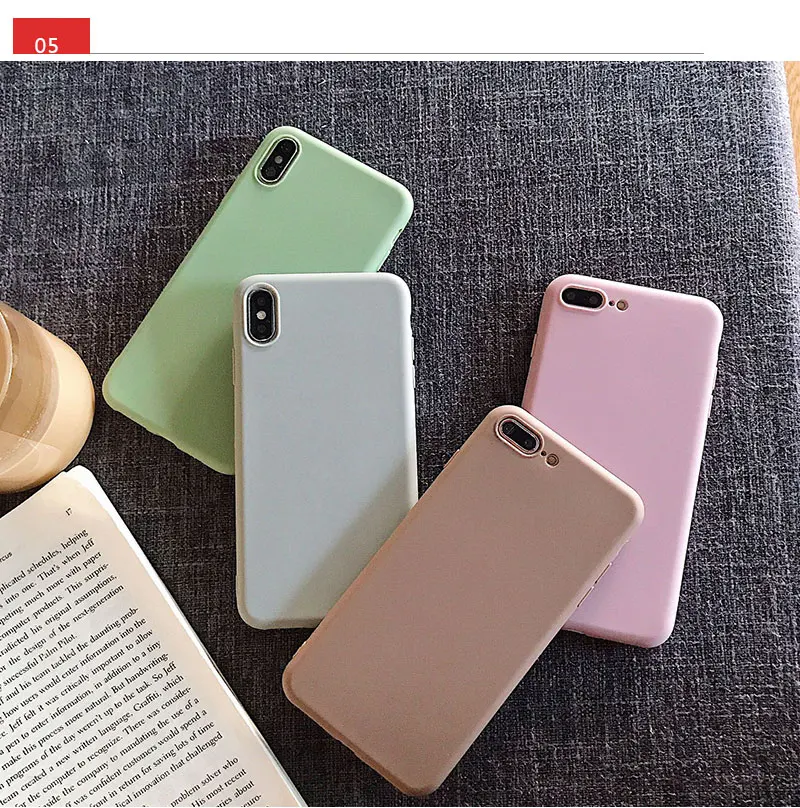 Silicone Candy Color Case For iPhone 8 8plus 7 7 Plus Phone Cases For iFhone 6 s 6s Plus X XR XS Max Cases Cover Coque Capinha (25)