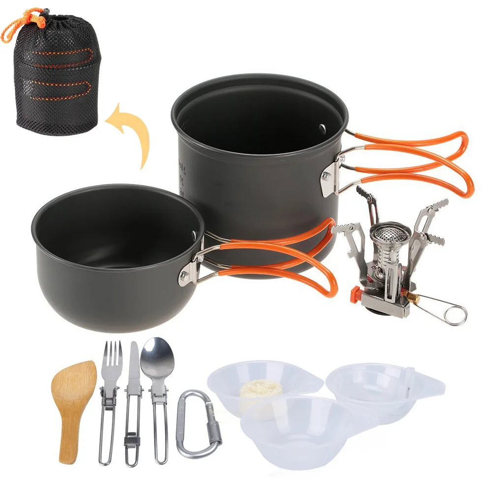 Outdoor Camping Hiking tableware Aluminium Alloy Cookware Cooking
