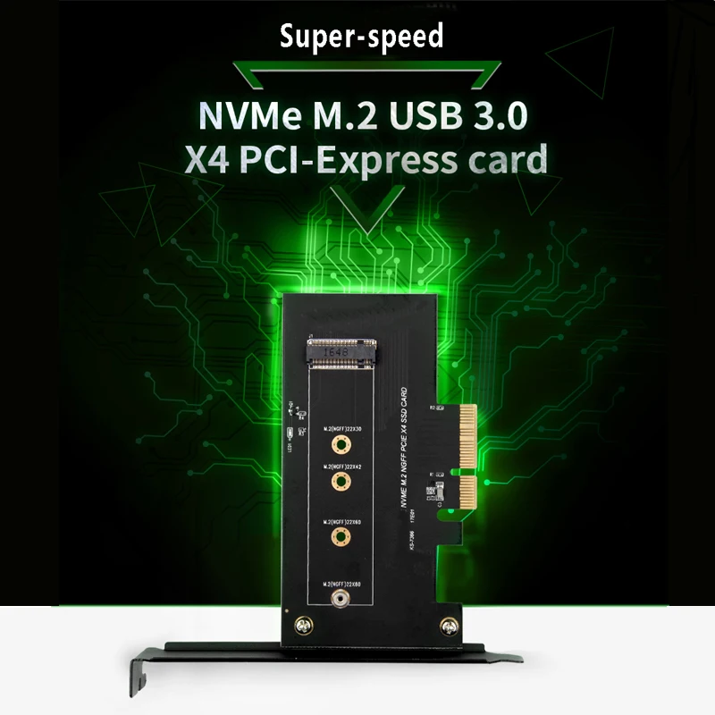 Адаптер M.2 PCIe M2 NGFF SSD NVME M Key на базе SATA B к PCI e 3 0 X4 X8 X16 2230 2280 Размер ssd Контроллер