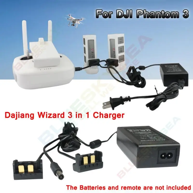 DJI Phantom 3 Pro 2 CH Batteries And Controller Charger Power Adapter W/ AC Cable DJI Phantom 3 Pro 2 CH Batteries And Controller Charger Power Adapter W/ AC Cable