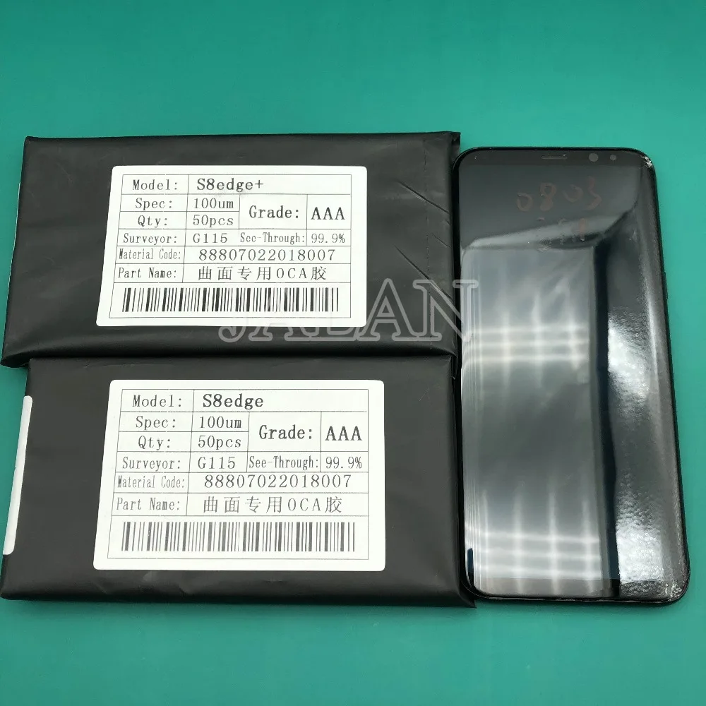 

AAA 100um OCA glue for Samsung s7 edge s8 s9 plus note 8 note 9 G935 G955 OCA film adensive LCD touch screen repair debubble