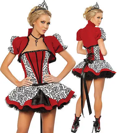 2014 New Fantasy Halloween Costumes Cotton Short Sleeve Little Red Riding Cosplay Queen witch Costume Ennanna FE1588 | Тематическая