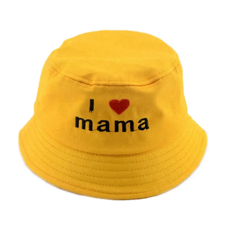 

Reversible cotton bucket hat I love Mama Sunbonnet Baby summer sun hat Child panama cap Kids bonnet Toddler Sunhat H162S