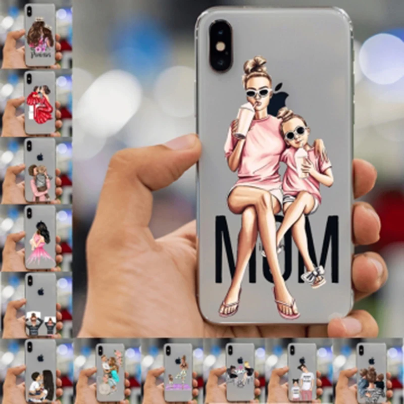 

Transparent Printed Phone Case For iPhone 7 8 6 6s Plus X Xs XR XS Max Baby Girl Hair Soft Silicone Cases Back Cover Girl Queen