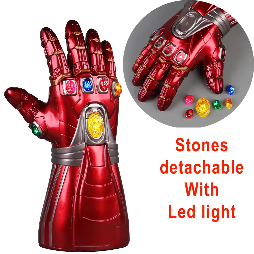 Color : Lights yvyuan Mani Pugno Guanti Thanos Infinity Gauntlet Ragazzi Luce LED Uomini Up Gioco in Latex Cosplay elettronico Props Accessori del Costume Lovely