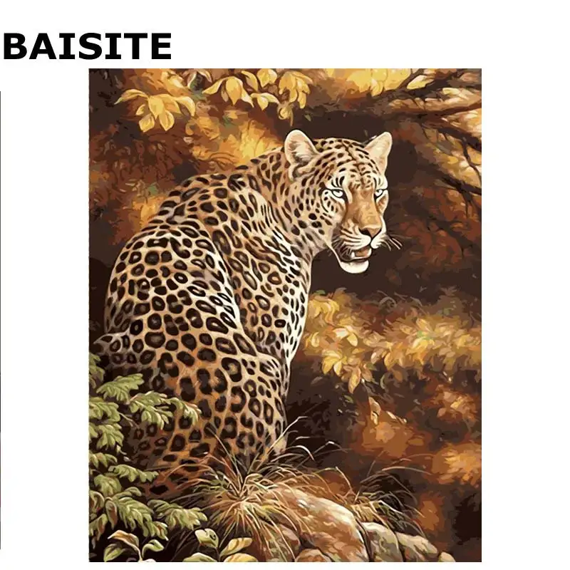 

BAISITE DIY Acrylic Painting By Numbers Hand Painted Canvas Modern Wall Picture For Living Room Home Decor Wall Art 8014