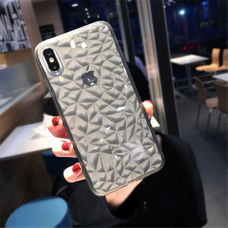 Серый 50 шт. блестящий чехол для iPhone X XR XS Max 8 7 Plus 6 6 S Plus прозрачный мягкий ТПУ противоударный мягкий чехол - Цвет: Серый
