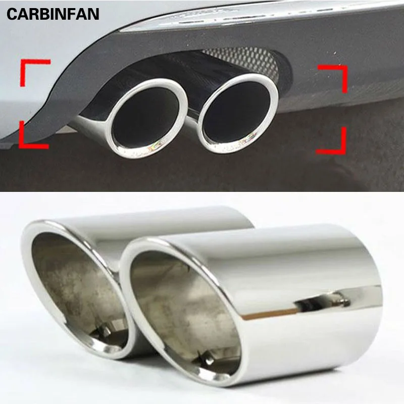 Stainless steel Exhaust Muffler Tip Pipe 2pcs/set For VW Jetta 6 MK6 2