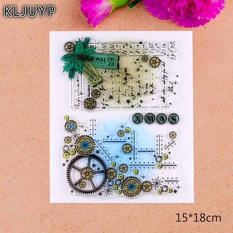 

KLJUYP 1 sheet DIY XMAS Design Transparent Clear Rubber Stamp for kids Seal Paper Craft Scrapbooking Decoration