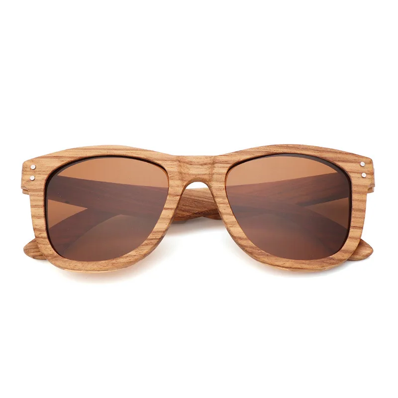 Винтаж для женщин круглые очки в деревянной оправе поляризованные Мужские Защита от солнца очки брендовая Дизайнерская обувь Зебра дерево - Цвет линз: D3 Tea