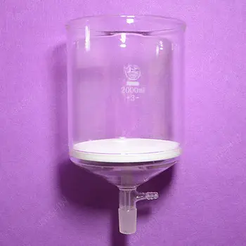 

2000ML(2L),24/29 Ground Joint,Filter Funnel,10MM Hose Connection,Porosity 3#