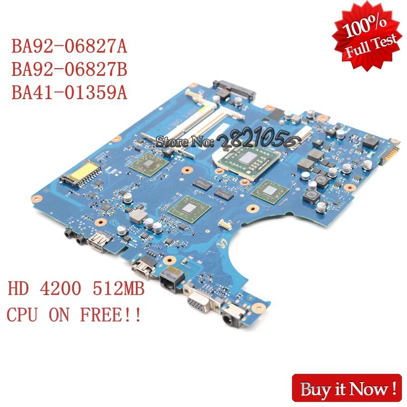 NOKOTION BA92-06827A BA92-06827B BA41-01359A Main Board For Samsung R525 Laptop Motherboard HD 4200 512MB DDR3 nokotion laptop motherboard ba41 01181a for samsung r425 mainboard ba92 06034a ba92 06034b hd5145 512mb ddr2 tested