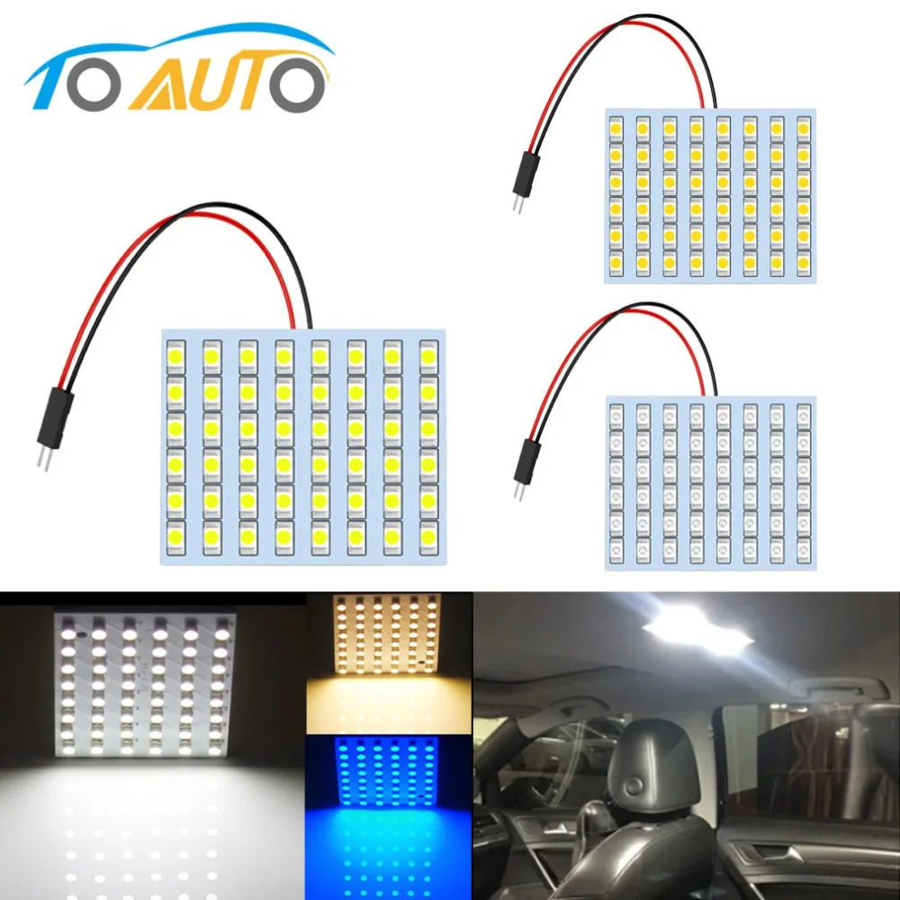 

C5W Led Festoon BA9S T4W T10 W5W Led Bulb 48SMD Panel Dome Reading Light Map Lamp Car Interior Lights Auto 12V White Blue