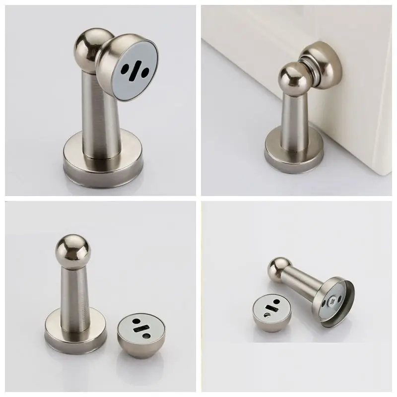 

Magnetic Door Stops Stainless Steel Door Stopper Holder Catch Floor Fitting with Screws Thicknessed Furniture Hardware
