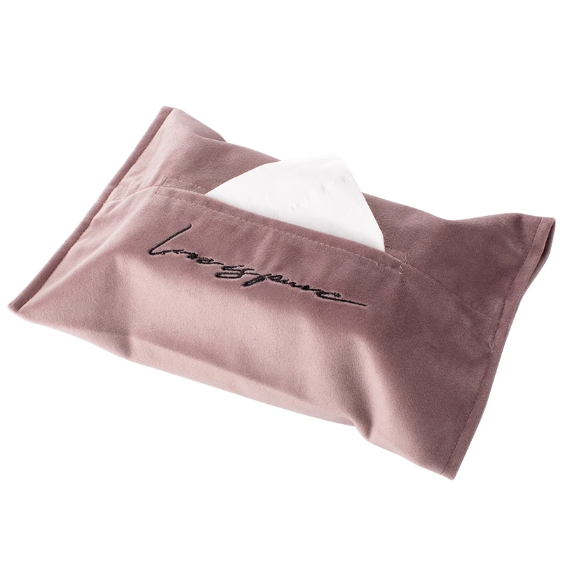 

Fashion Velvet Tissue Paper Box Living Room Table Toilet Paper Towel Bag Accessories Murals Decoration Crafts Tissue Paper Box