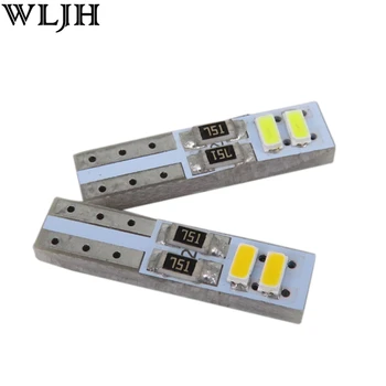 

WLJH 10pcs Car Led T5 W3W 3014 SMD Wedge Bulb 73 74 Instrument Panel LED Speedometer Tacho Lamp Dash LED Bulbs Light Universal
