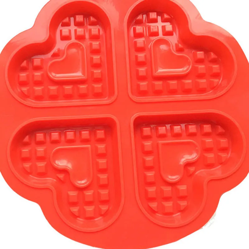 Waffle Mold Bakeware Silicone Waffle Baking Molds Love Heart Shape