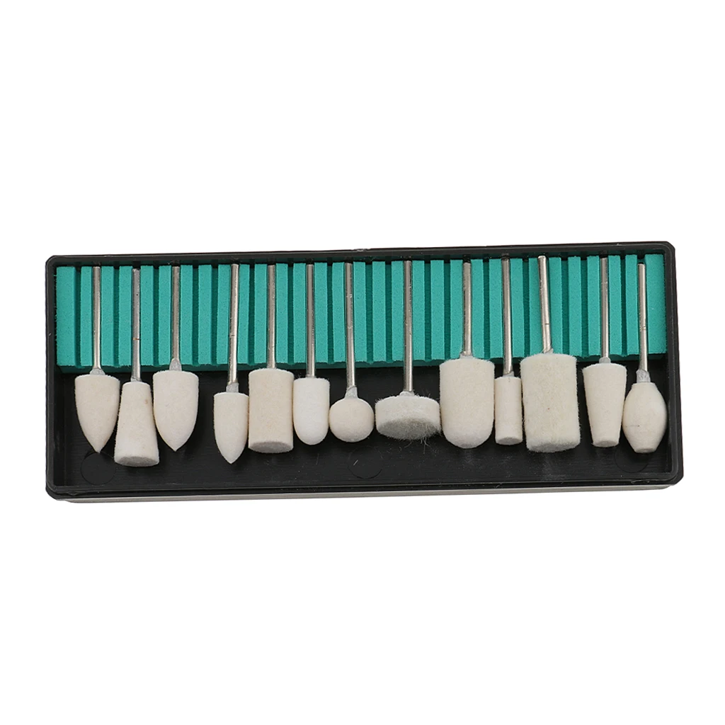 13pieces Nail Art Grinding Head Tools Ceramic Polishing Buffer Files Electric Drill Bits Polished Accessory Nail Art Tools