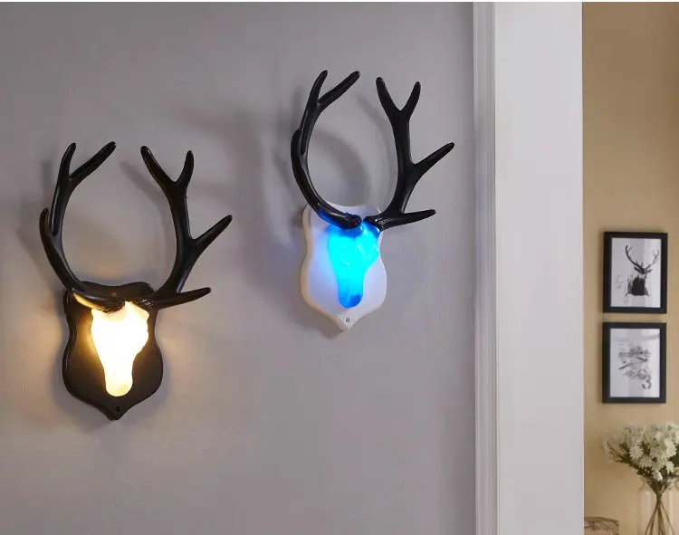 Lâmpada de Parede Barra do Hotel Luzes da Noite Luz da Parede Artpad Nordic Cama Sala Estar Crianças Quarto Decoração Criativa Veado Antler Led 20 sala estar barra do hotel crianças quarto