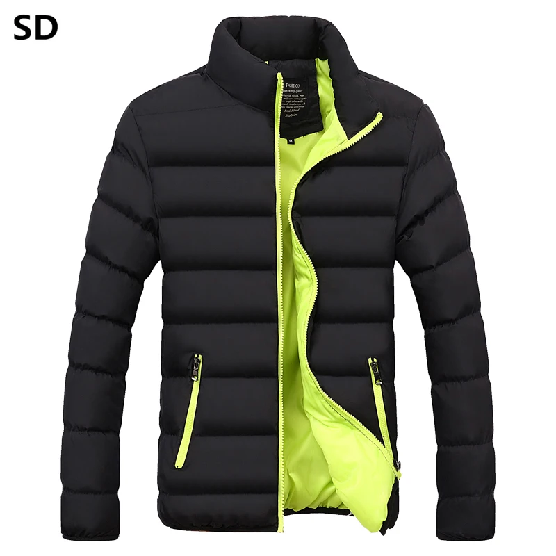 

2019 Thickening Winter Jackets Mens Cotton-Padded Brand Menswear Fashion Parkas Men's Windbreakers Coat Overcoat Outerwear 1099
