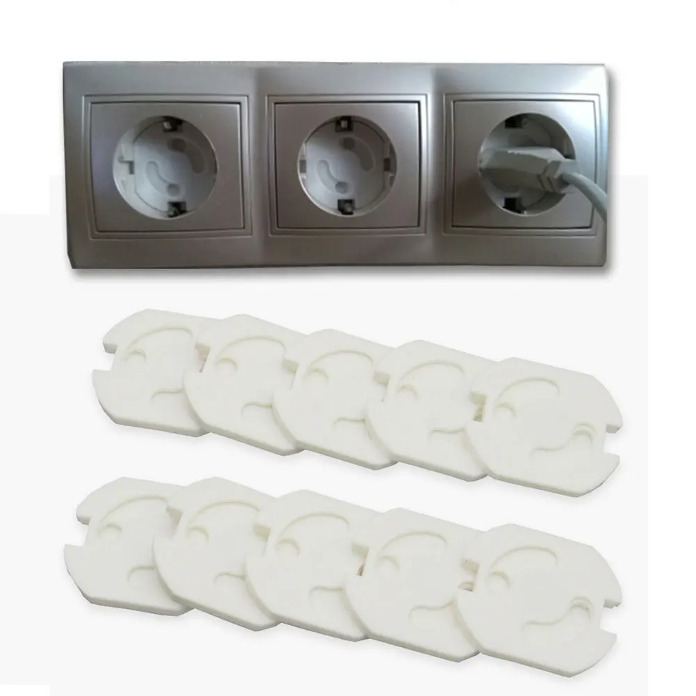 

10pcs Kids Safety Electrical Outlet Cover Plugs for Power Socket Guard Baby Protection Anti Electric Shock EU Rotate Protector