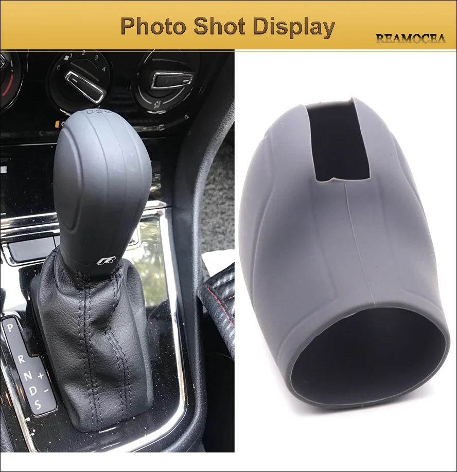 1Pc Car Gear Head Shift Knob Cover Soft Silicone Auto Round Protector for Volkswagen VW Magotan Sagitar Passat (9)