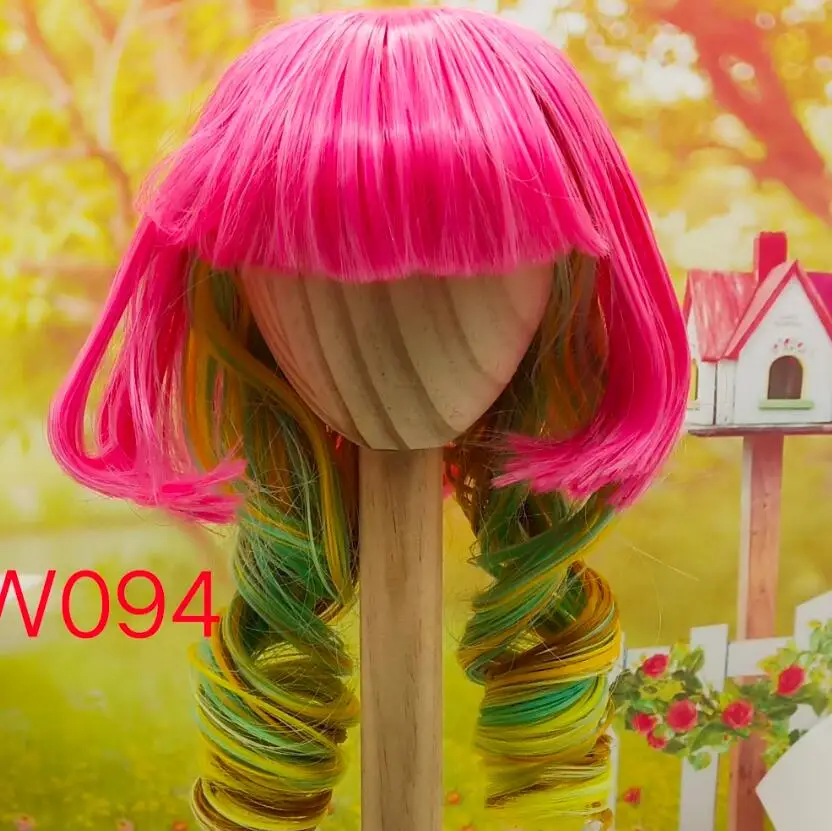 Мультфильм Bjd 1/3 кукла парик DIY Красочные ручной работы высокая температура проволока набор париков костюм для суставов Куклы Детские Кудри волосы - Цвет: W094