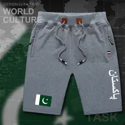 Пакистан для мужчин S шорты для женщин пляжные человек пляжные шорты Флаг Тренировки карман на молнии пот Бодибилдинг 2017 хлоп