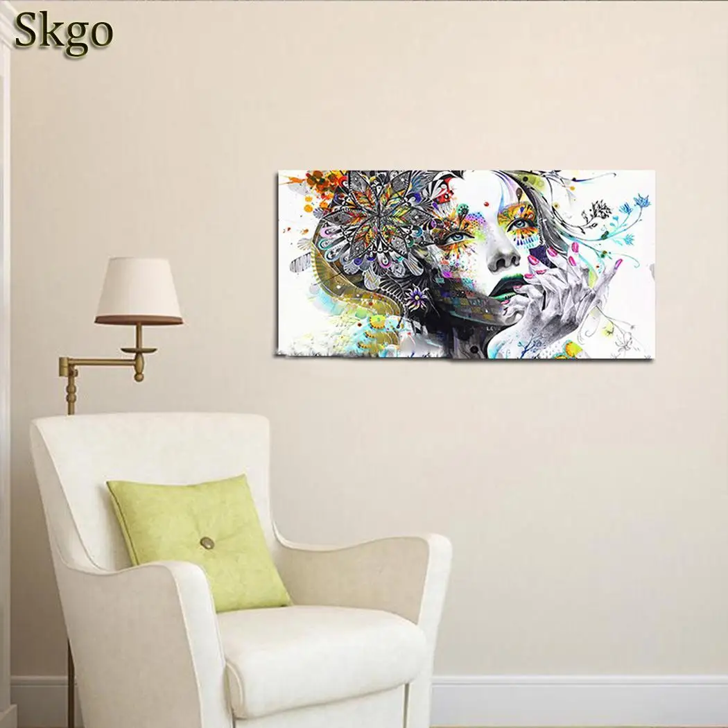 

New Hand-painted Impression Portrait Oil Paintings For Living Room Wall Decor Colorful Figure Beautiful Women Face Painting