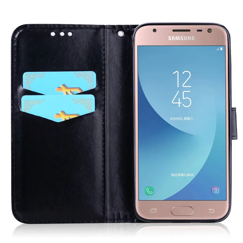 Чехол для samsung Galaxy J3 бумажник чехол для телефона из искусственной кожи для samsung J3 J330F J330 SM-J330F силиконовый флип-кейс чехол